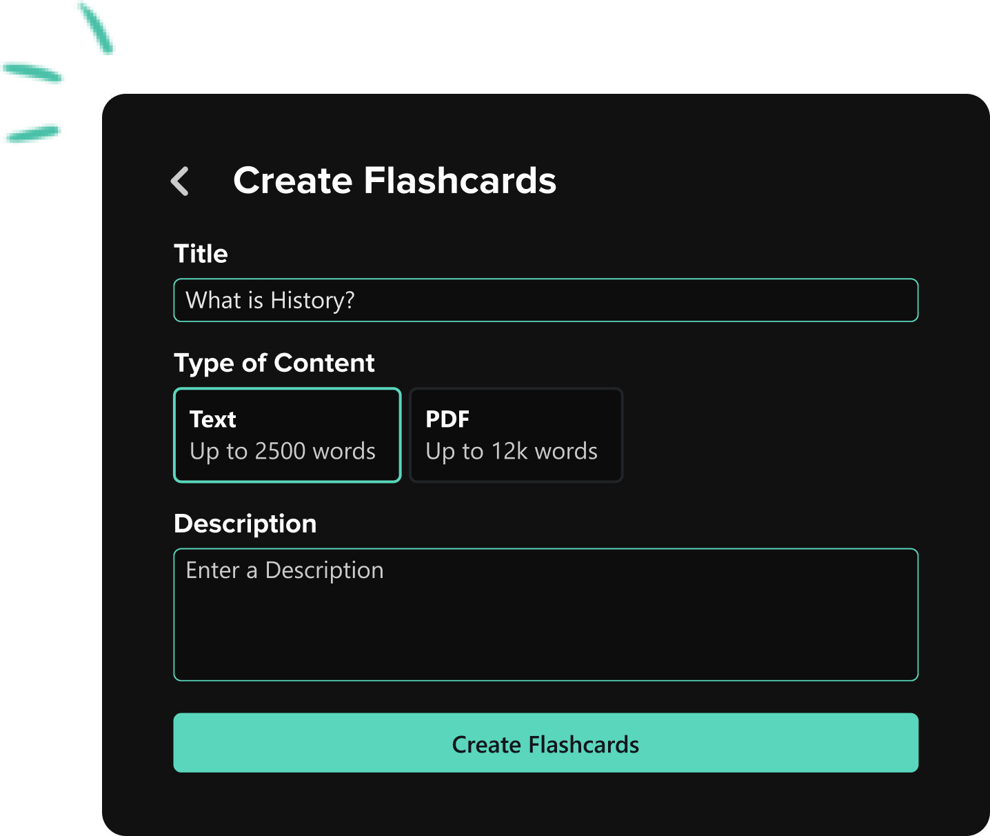 Create flashcards with AI