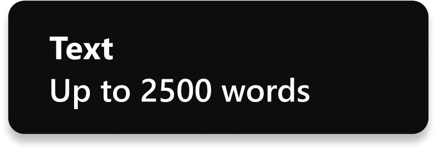 Text Up to 2500 words